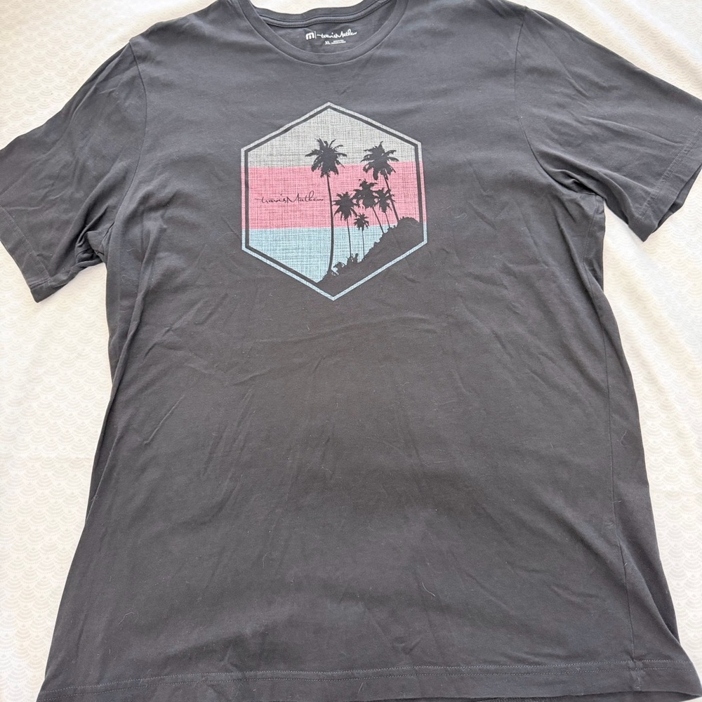 Travis Mathew Black Tee with Palm Graphic